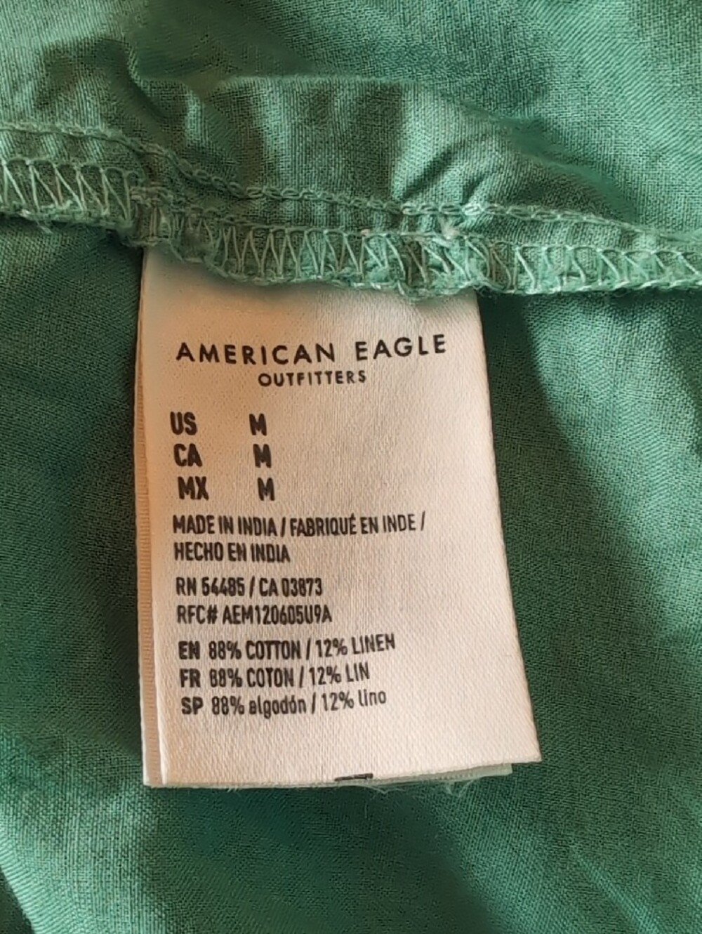 American Eagle | Linen Blend Floral Tie Back Mini Dress | Medium - Picture 12 of 13